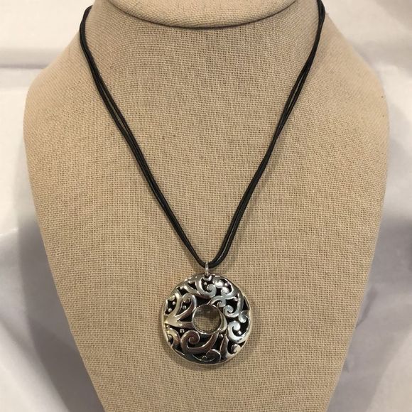 BARSE Sterling Silver Round Filigree Scroll Cutout Double Cord w Extension NWOT - Picture 14 of 16